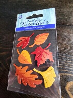3D Stickers - Fall Leaves Sandylion Essentials Dimensional - NEW RETIRED #18